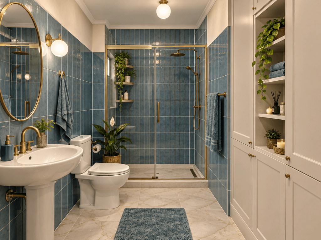 Bathroom interior in Neoclassic style — photo by GenRoom AI