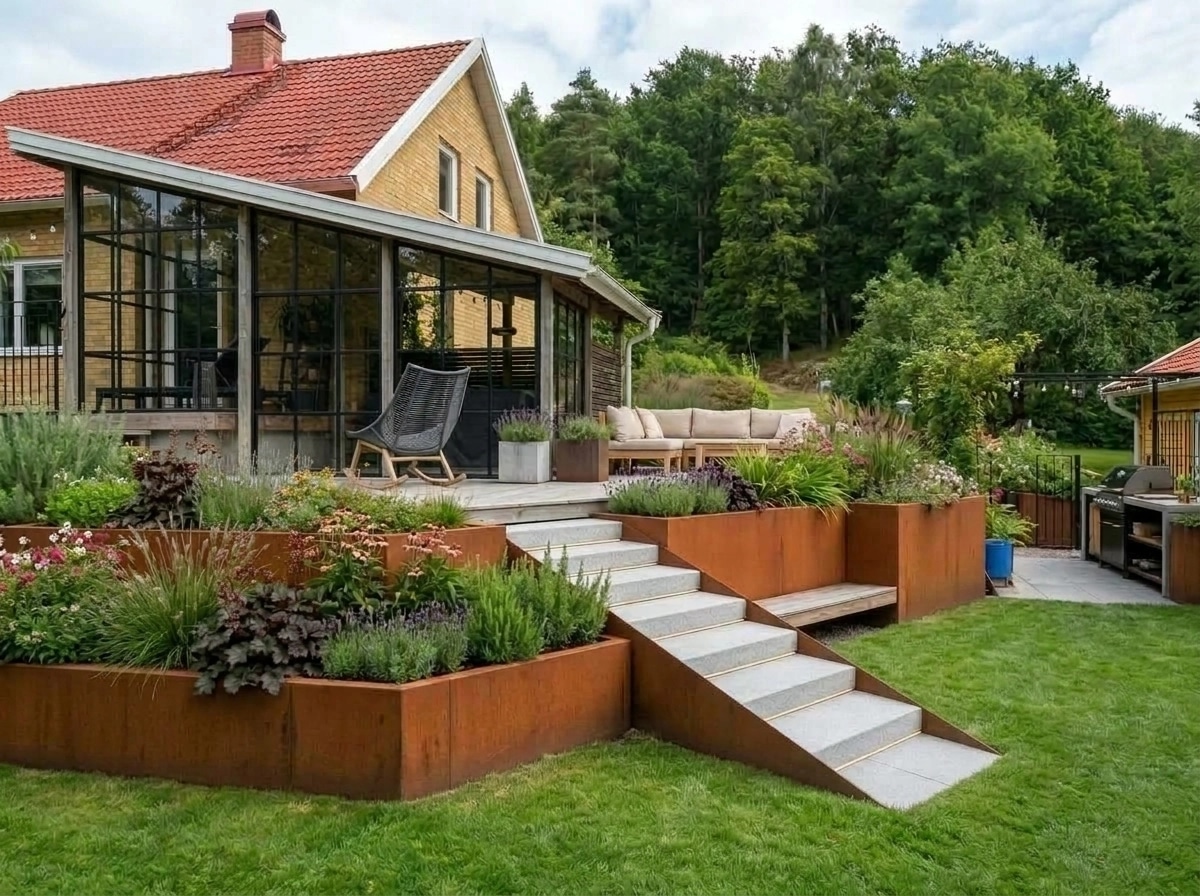 Landscape design in Scandinavian Garden style — Yard by GenRoom AI