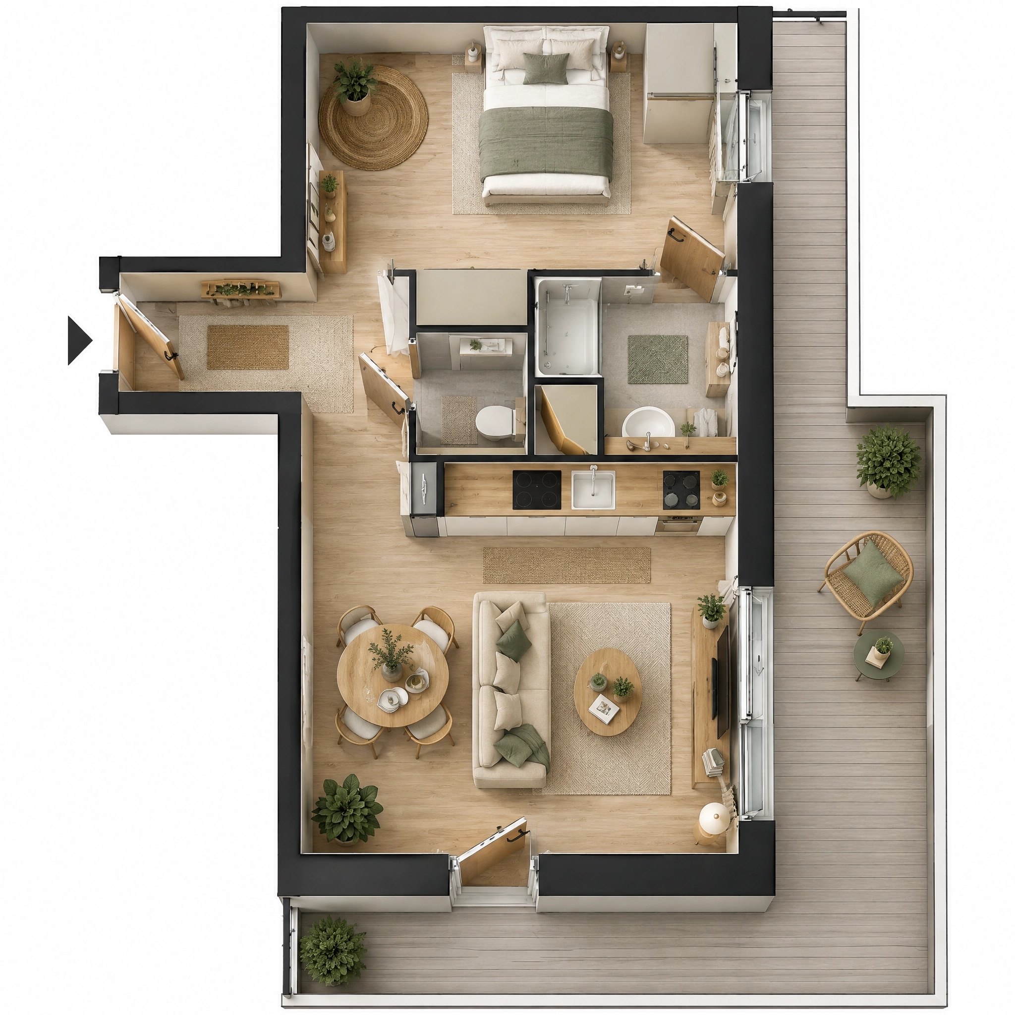 Interior design in Scandinavian style — Living Room by GenRoom AI