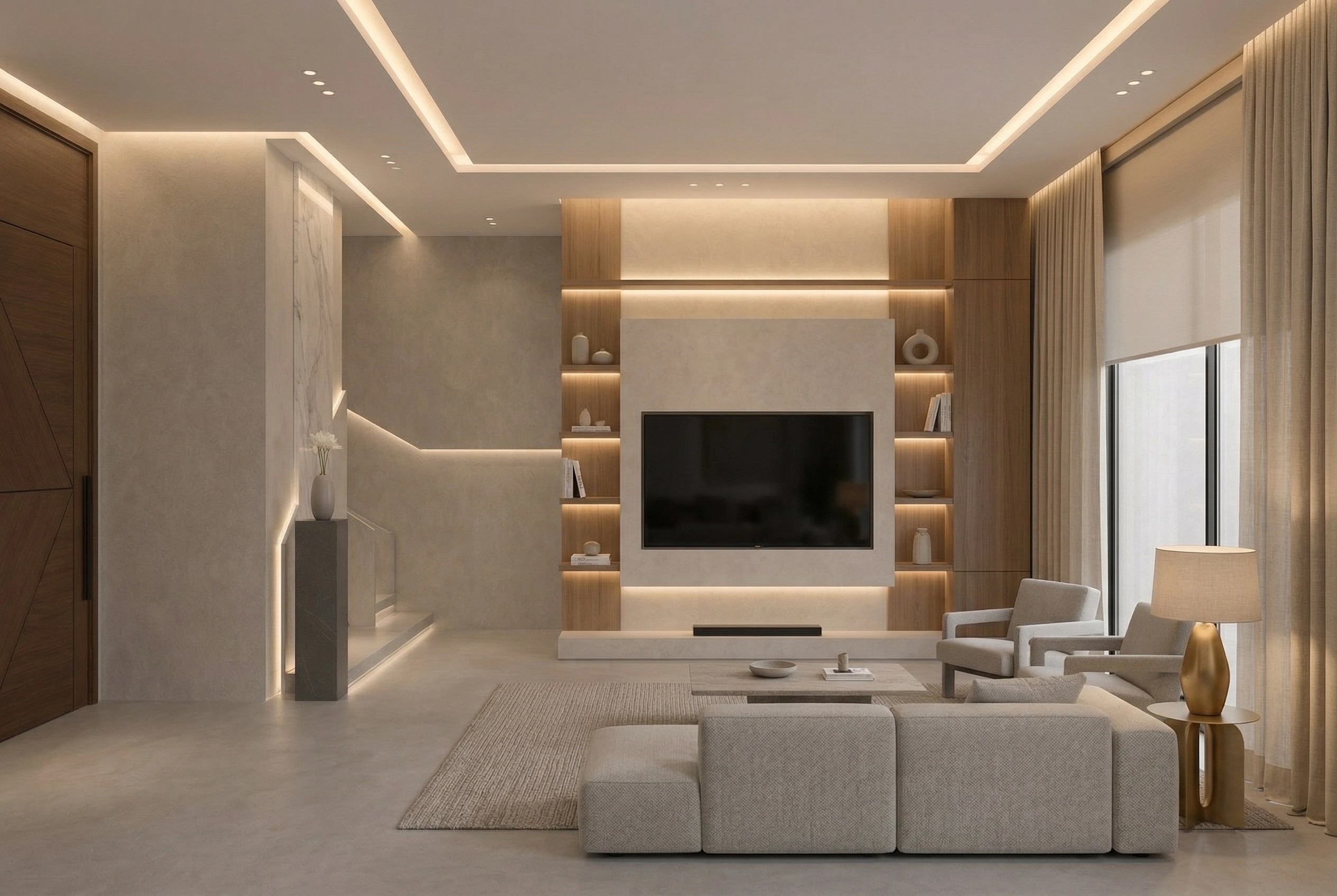 Minimalism Living Room design — interior photo by GenRoom AI