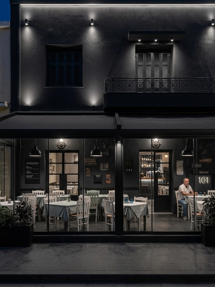 Facade design in Blacktec Facade style — Facade by GenRoom AI