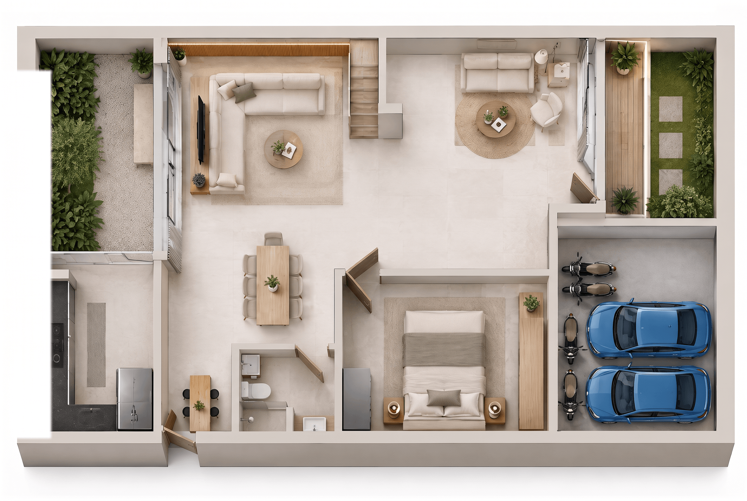 Interior design in Minimalism style — Living Room by GenRoom AI