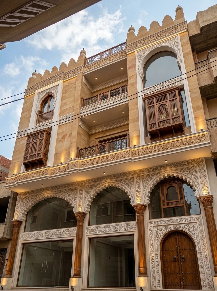 Arabian Facade Facade design — facade photo by GenRoom AI