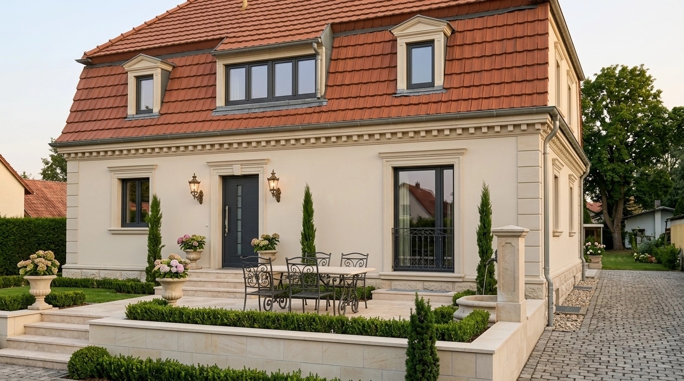 Neoclassic Facade Facade design — facade photo by GenRoom AI
