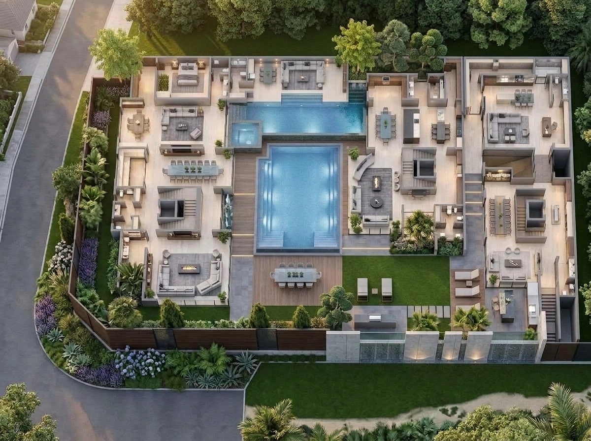 Landscape design in Contemporary Yard style — Yard by GenRoom AI