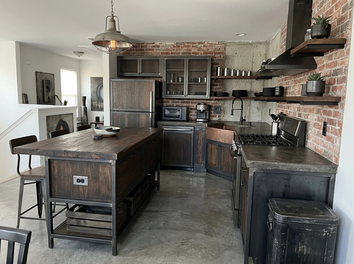 Interior design in Loft / Industrial style — Kitchen by GenRoom AI