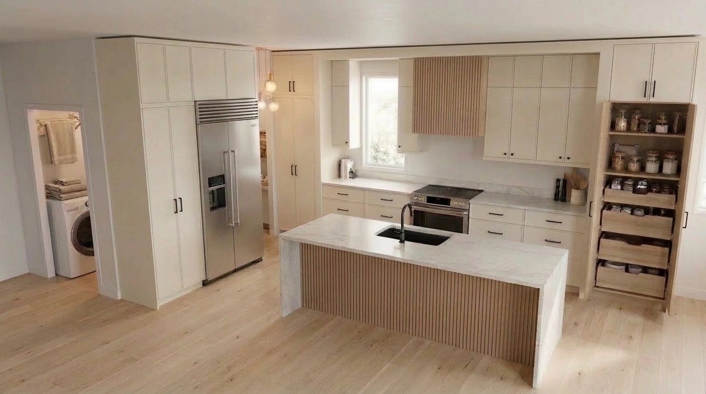Kitchen interior in Scandinavian style — photo by GenRoom AI