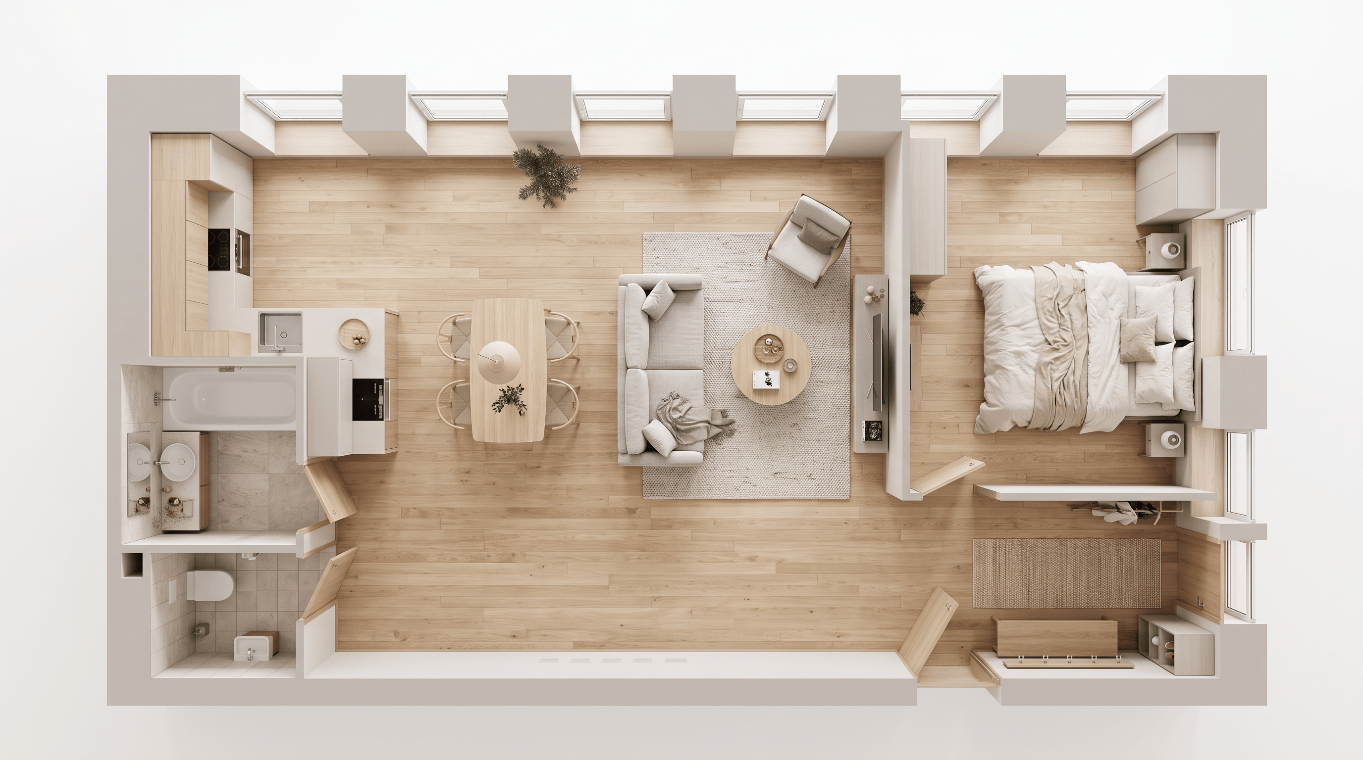 Interior design in Scandinavian style — Living Room by GenRoom AI