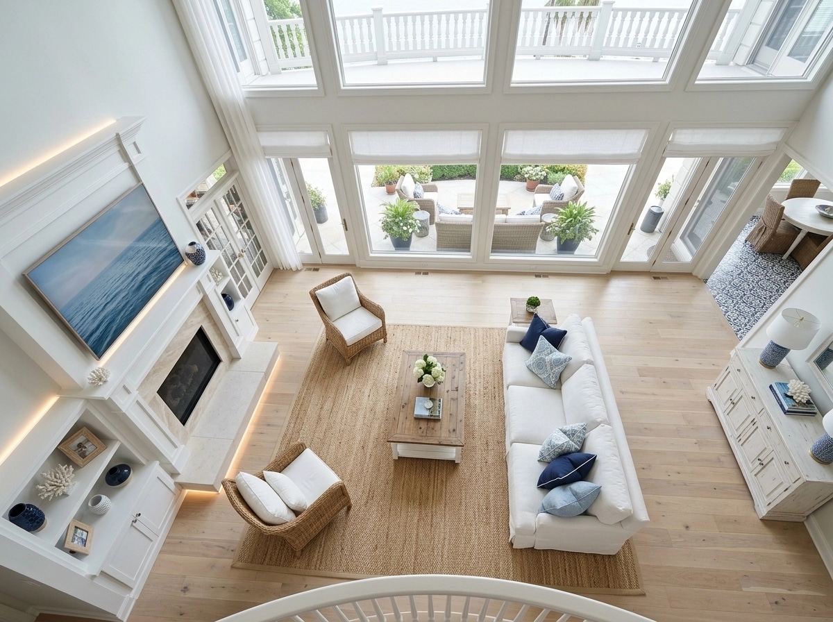 Interior design in Coastal / Hamptons style — Living Room by GenRoom AI
