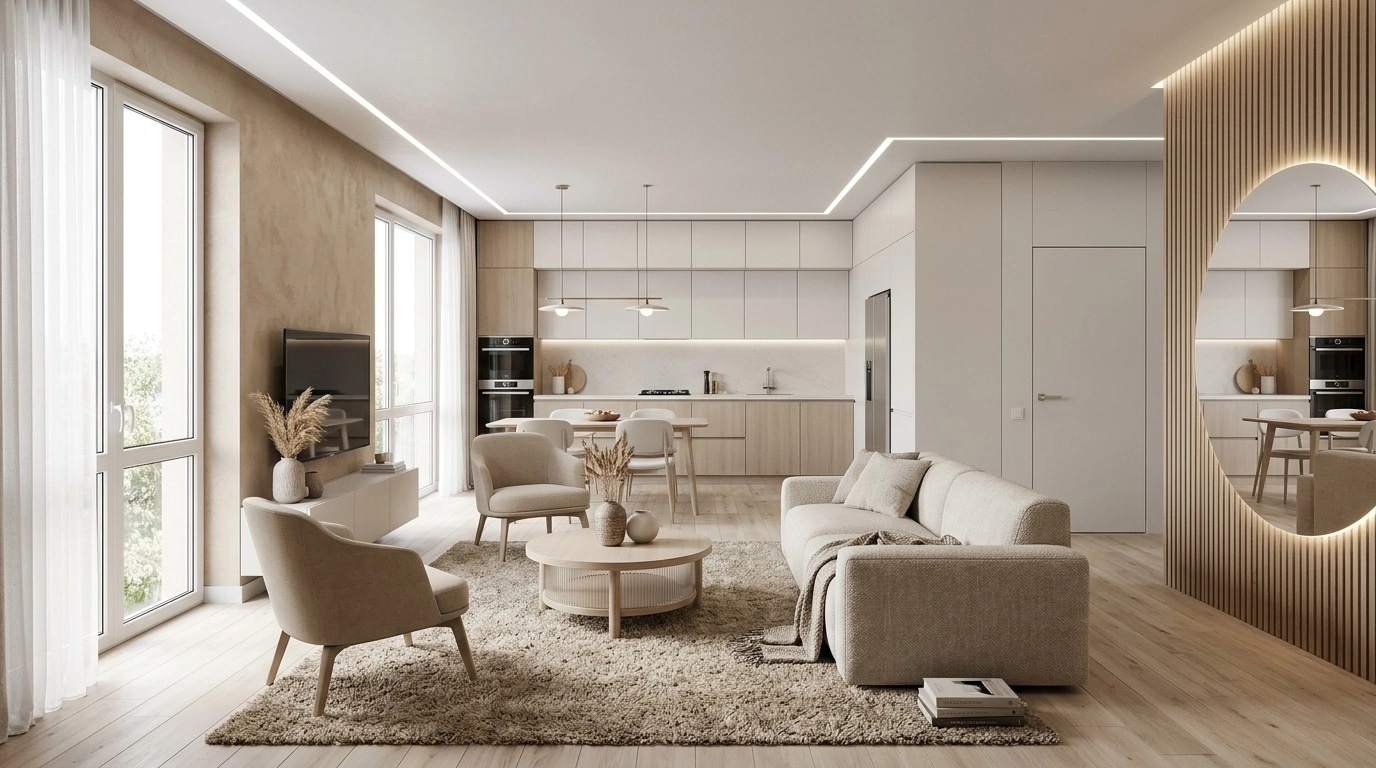 Interior design in Contemporary style — Living Room by GenRoom AI