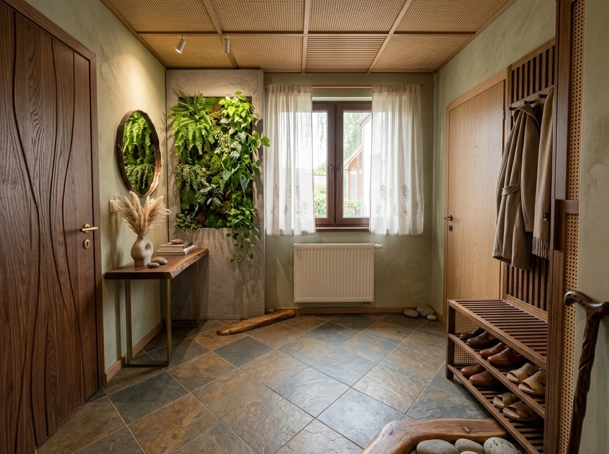 Biophilic Corridoio design — interior photo by GenRoom AI