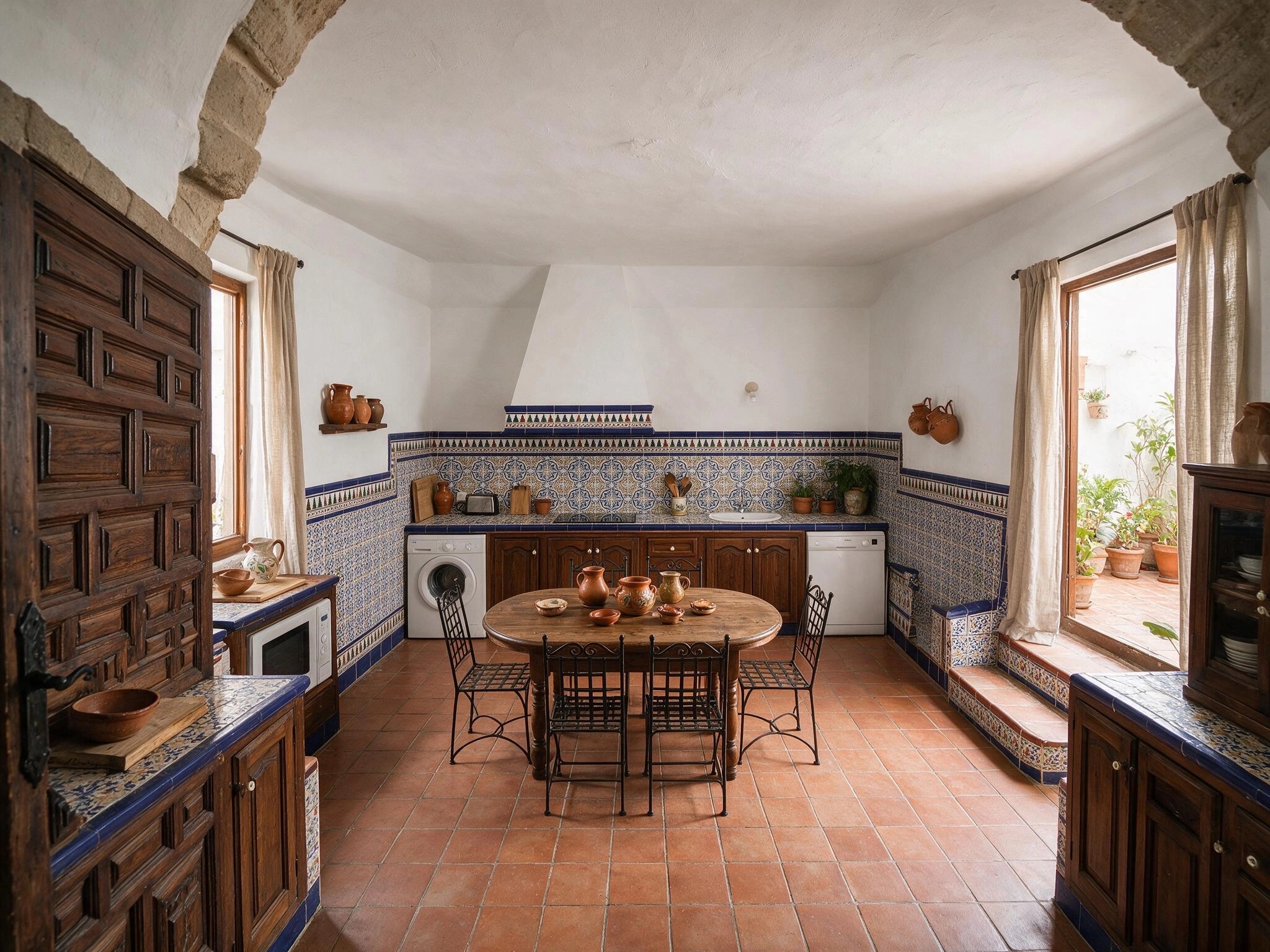 Kitchen interior in Andalusian style — photo by GenRoom AI