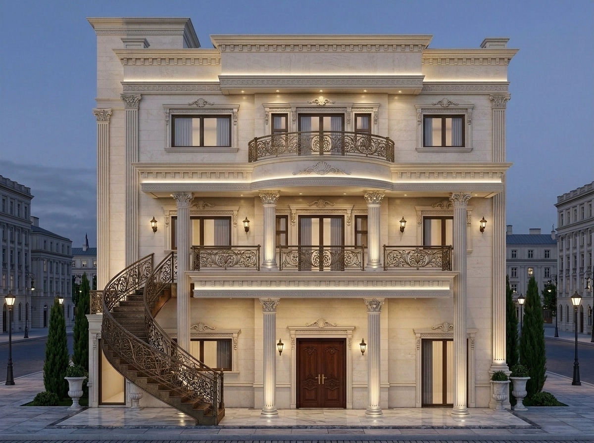 Facade design in Neoclassic Facade style — Facade by GenRoom AI