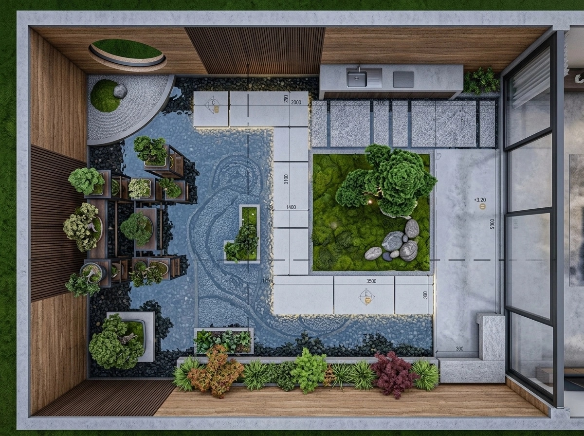 Design paysager en style Japanese Garden — Jardin par GenRoom AI
