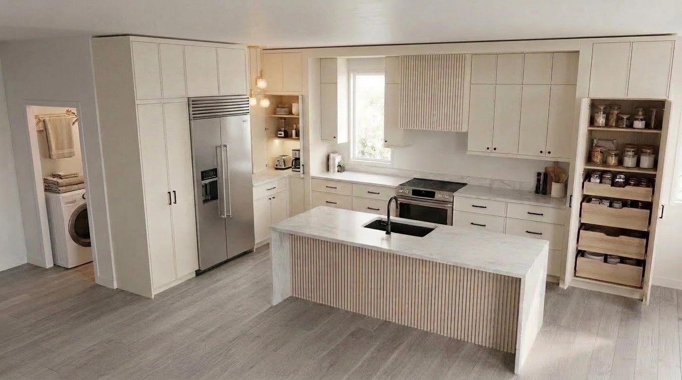Kitchen interior in Scandinavian style — photo by GenRoom AI
