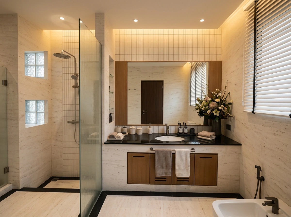Bathroom interior in Contemporary style — photo by GenRoom AI