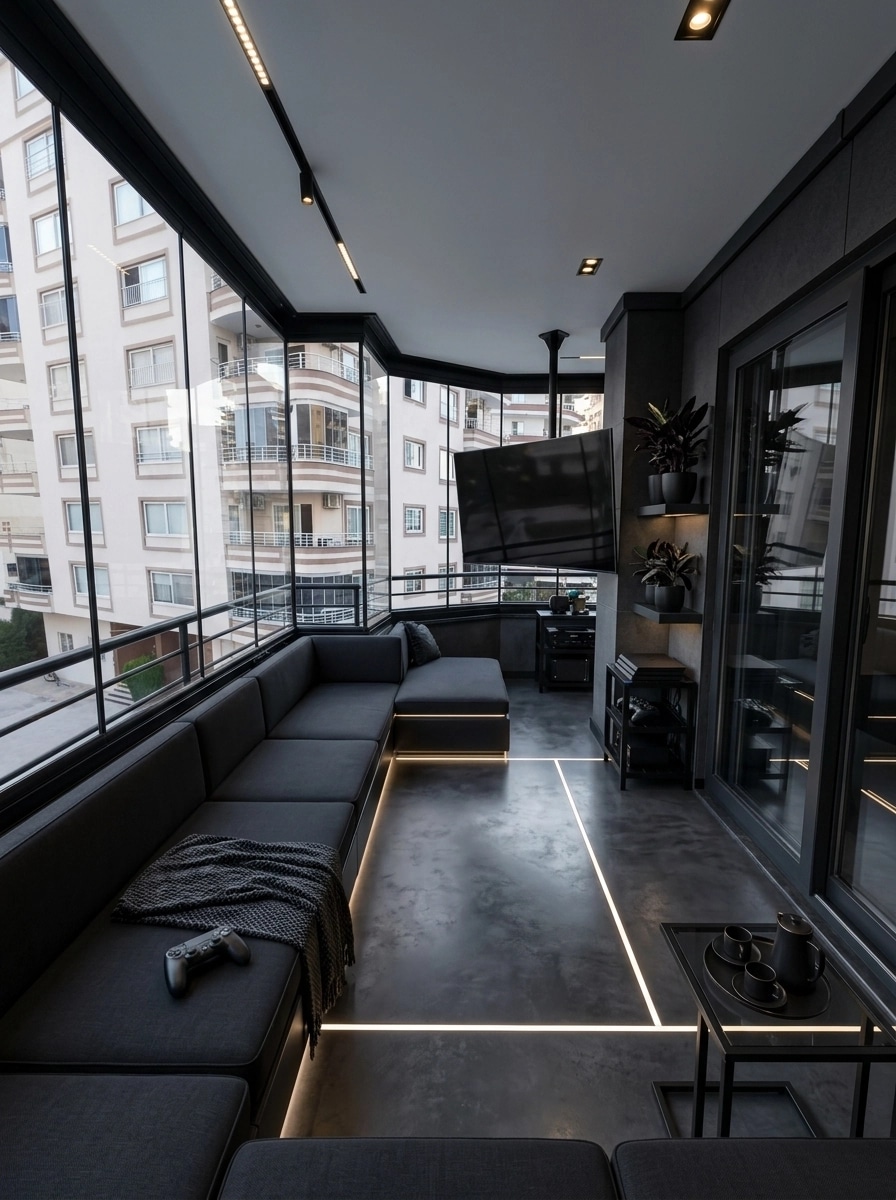 Interior design in Blacktec style — balcony by GenRoom AI