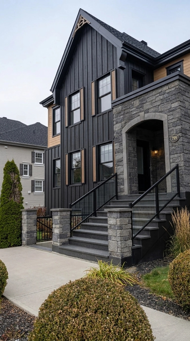 Facade design in Barnhouse Facade style — photo by GenRoom AI