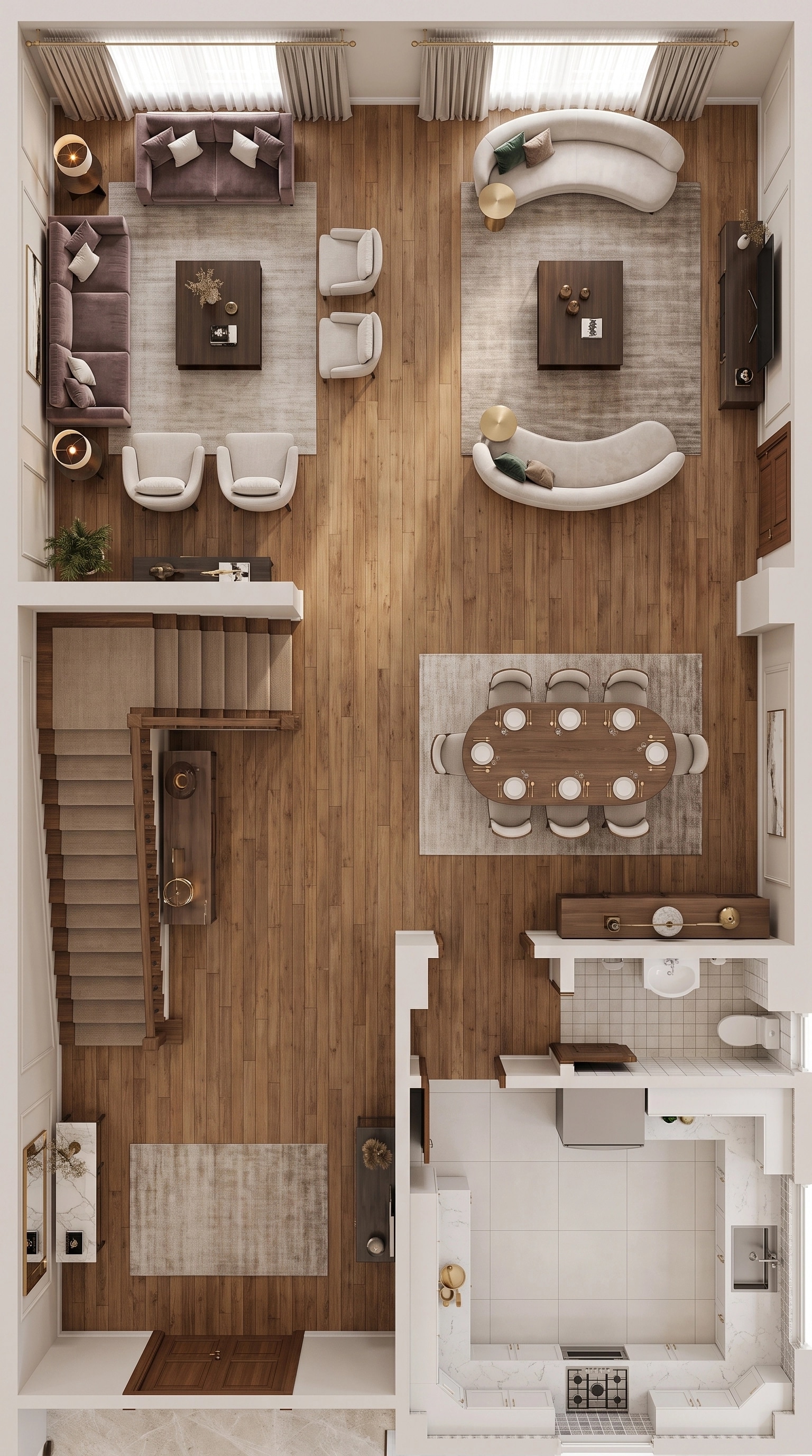 Transitional Living Room design — interior photo by GenRoom AI