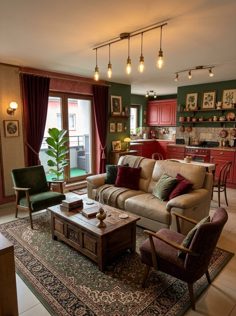 Interior design in Rustic style — Living Room by GenRoom AI
