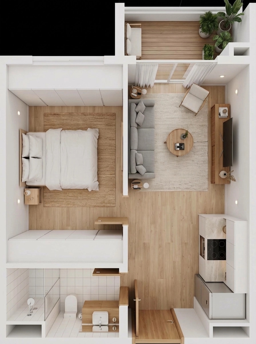 Minimalism Living Room design — interior photo by GenRoom AI