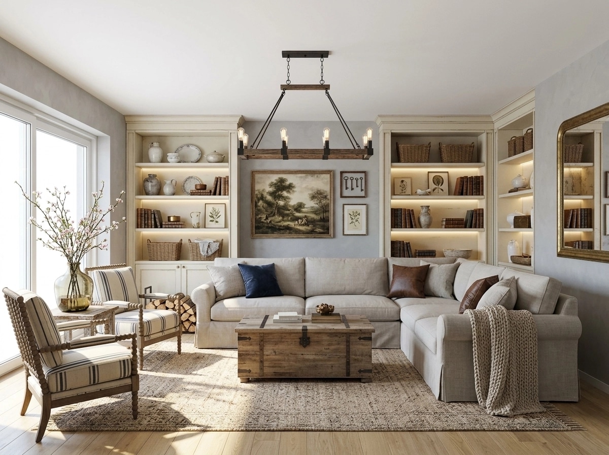 Modern Farmhouse Living Room design — interior photo by GenRoom AI