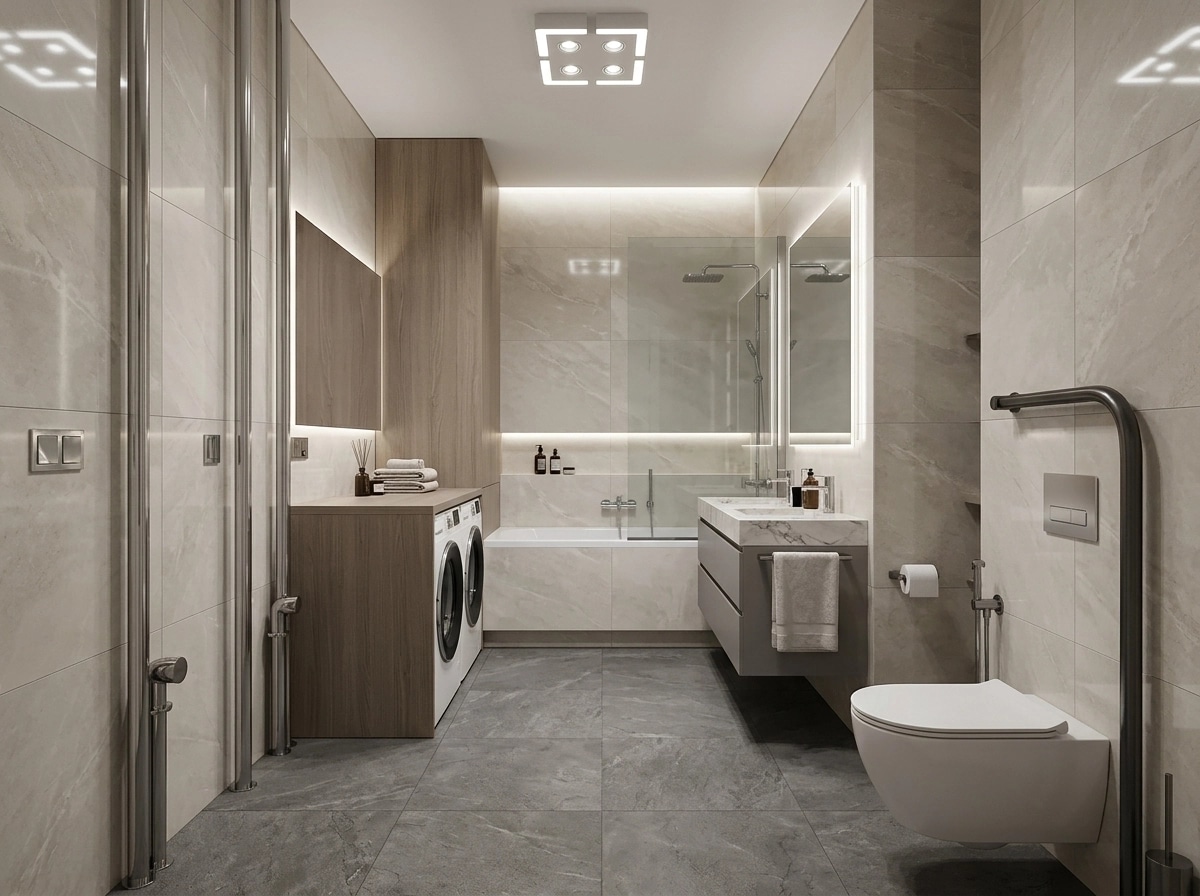 Bathroom interior in Contemporary style — photo by GenRoom AI