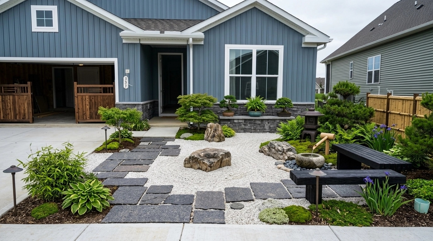 Design paysager en style Japanese Garden — Jardin par GenRoom AI