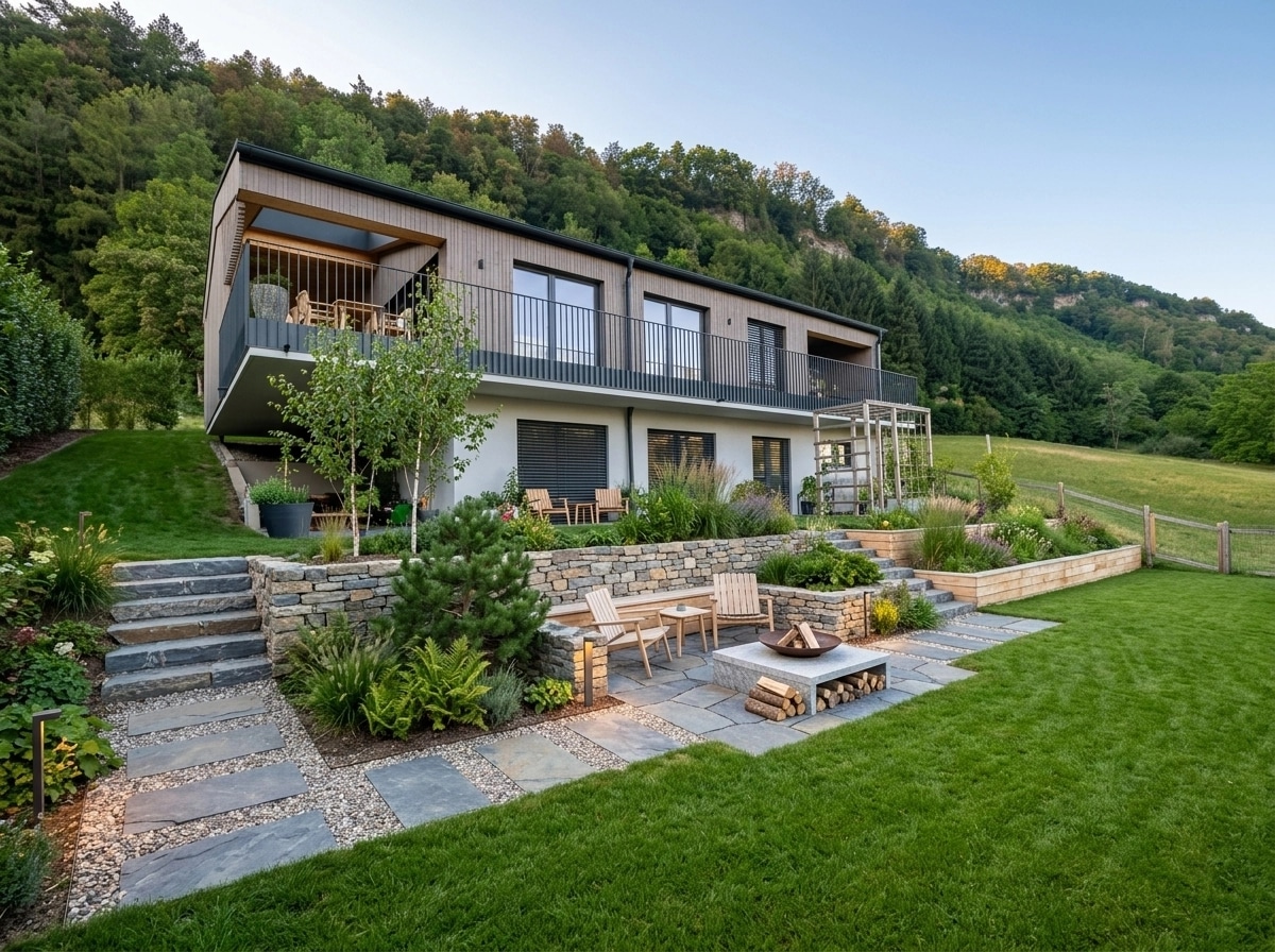 Landscape design in Scandinavian Garden style — Yard by GenRoom AI