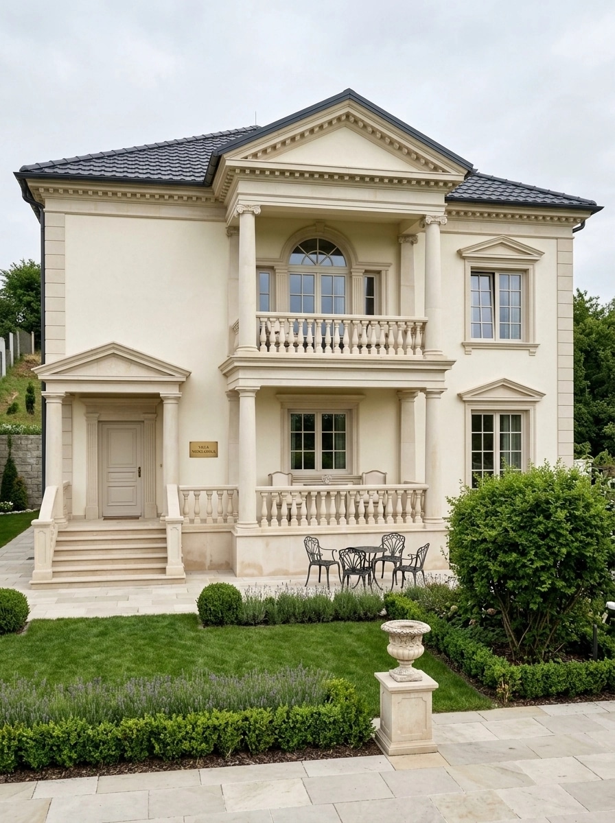 Neoclassic Facade Fachada design — facade photo by GenRoom AI