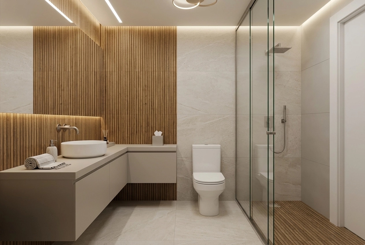 Bathroom interior in Contemporary style — photo by GenRoom AI