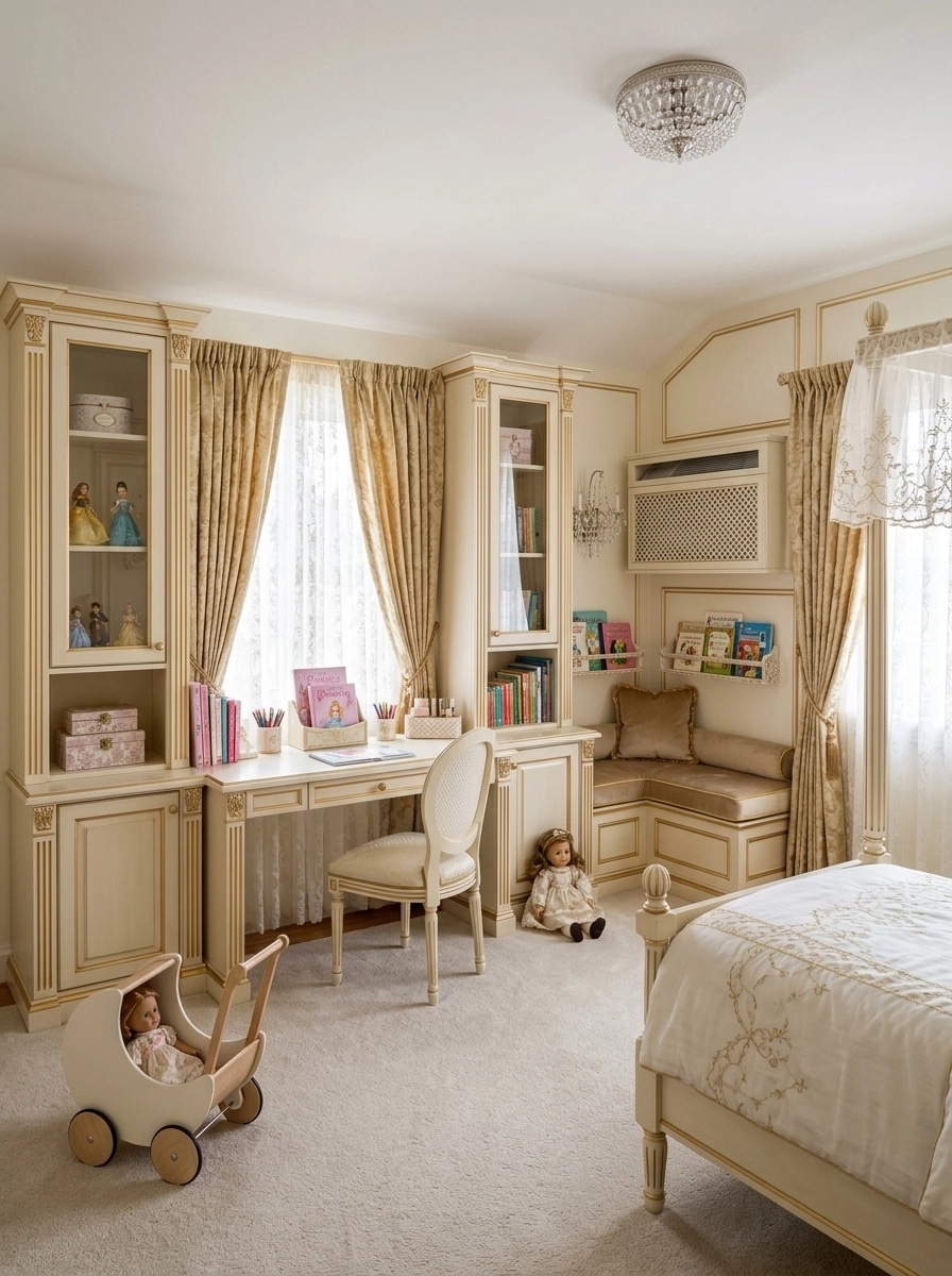 Neoclassic Kids Room design — interior photo by GenRoom AI