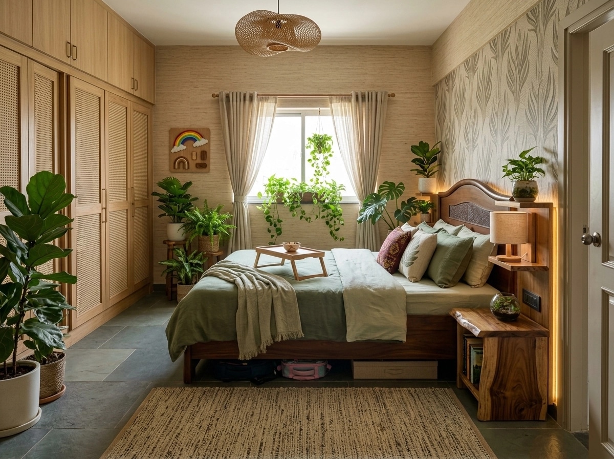 Interior design in Biophilic style — Bedroom by GenRoom AI