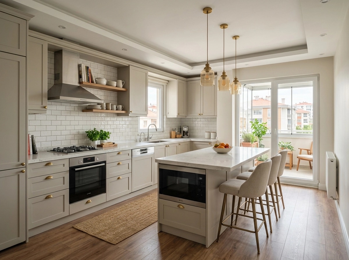 Kitchen interior in Transitional style — photo by GenRoom AI