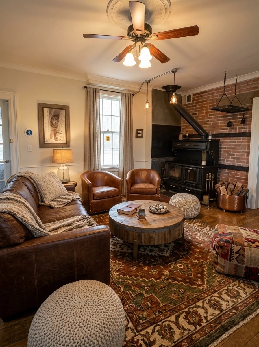 Design de interiores em estilo Rustic — Sala de Estar por GenRoom AI