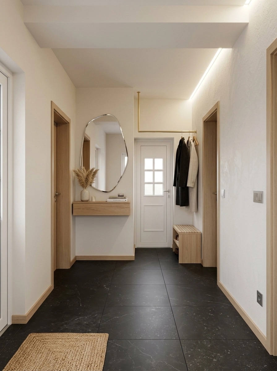 Hallway interior in Scandinavian style — photo by GenRoom AI