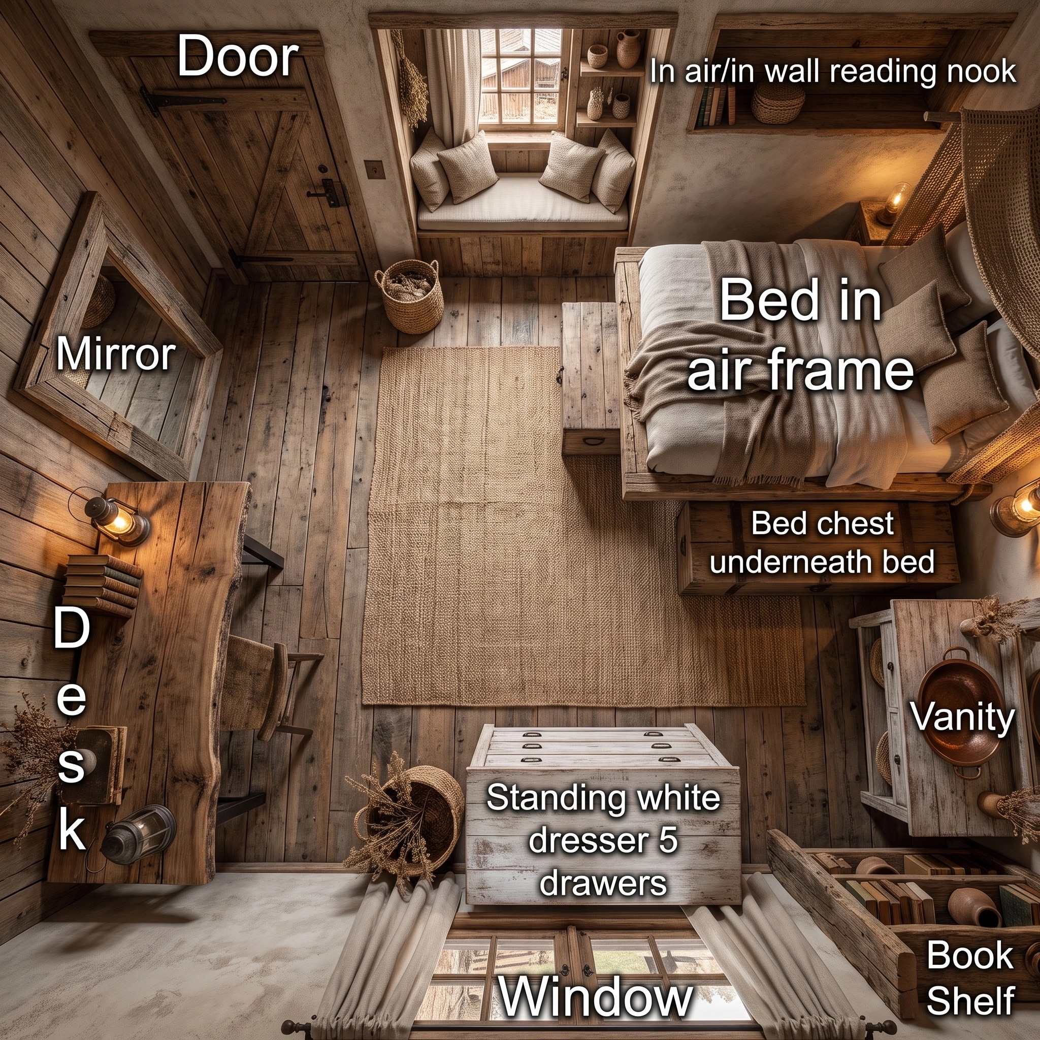 Interior design in Rustic style — Living Room by GenRoom AI