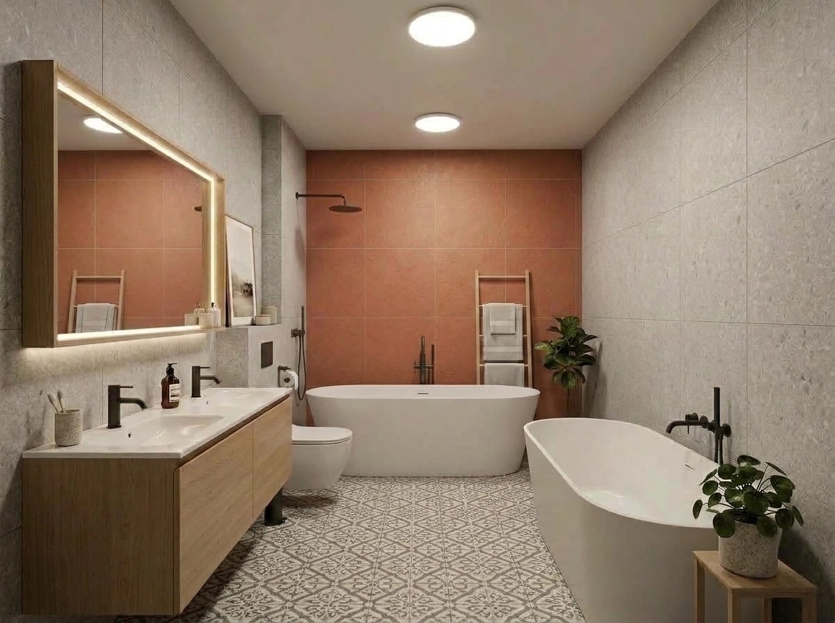 Bathroom interior in Scandinavian style — photo by GenRoom AI