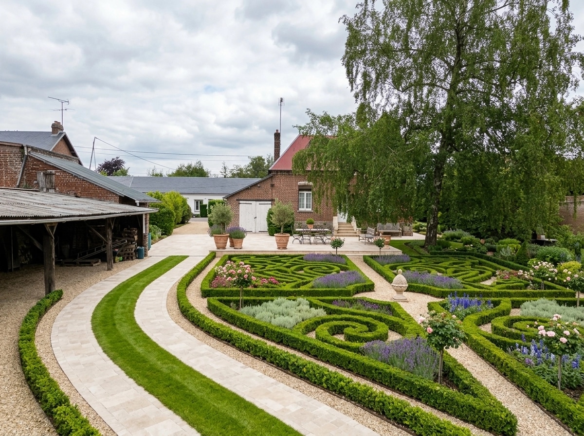 Landscape design in French Parterre style — Yard by GenRoom AI