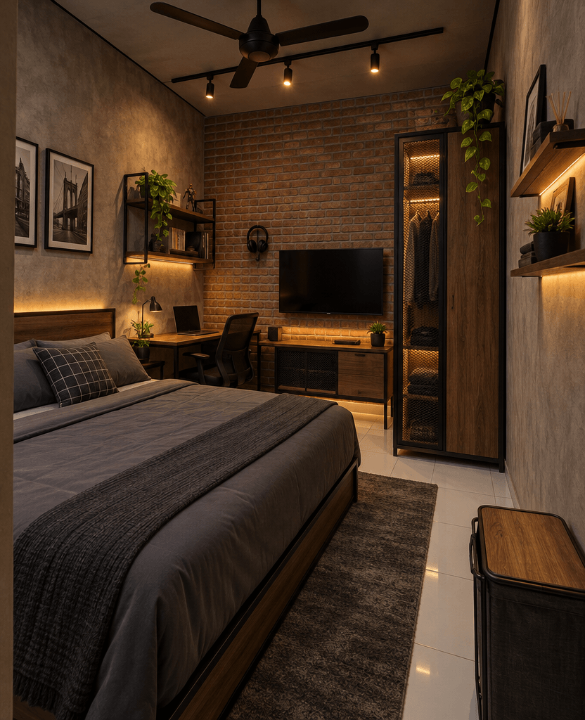 Interior design in Loft / Industrial style — Bedroom by GenRoom AI