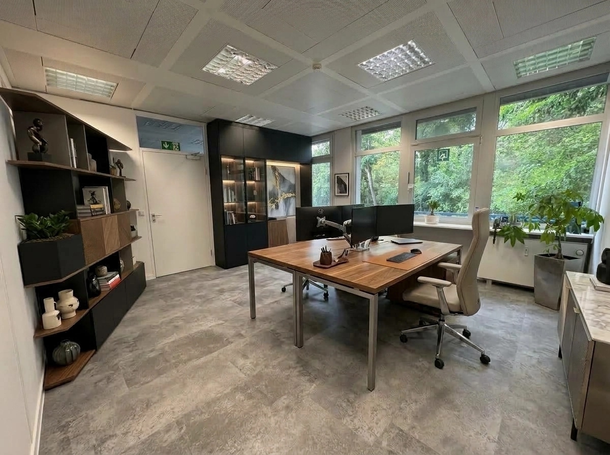 Office interior in Contemporary style — photo by GenRoom AI