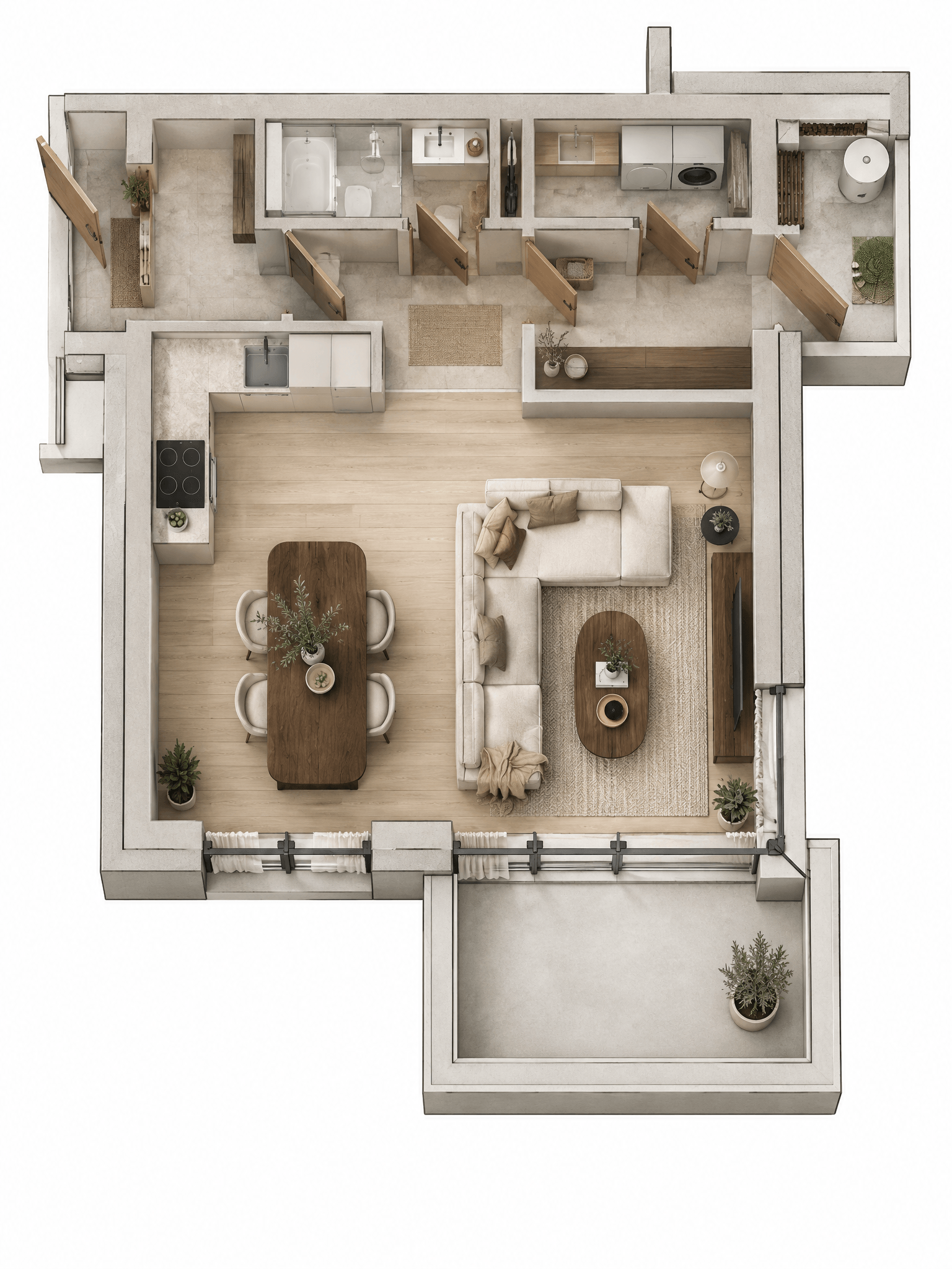 Interior design in Japandi style — Living Room by GenRoom AI