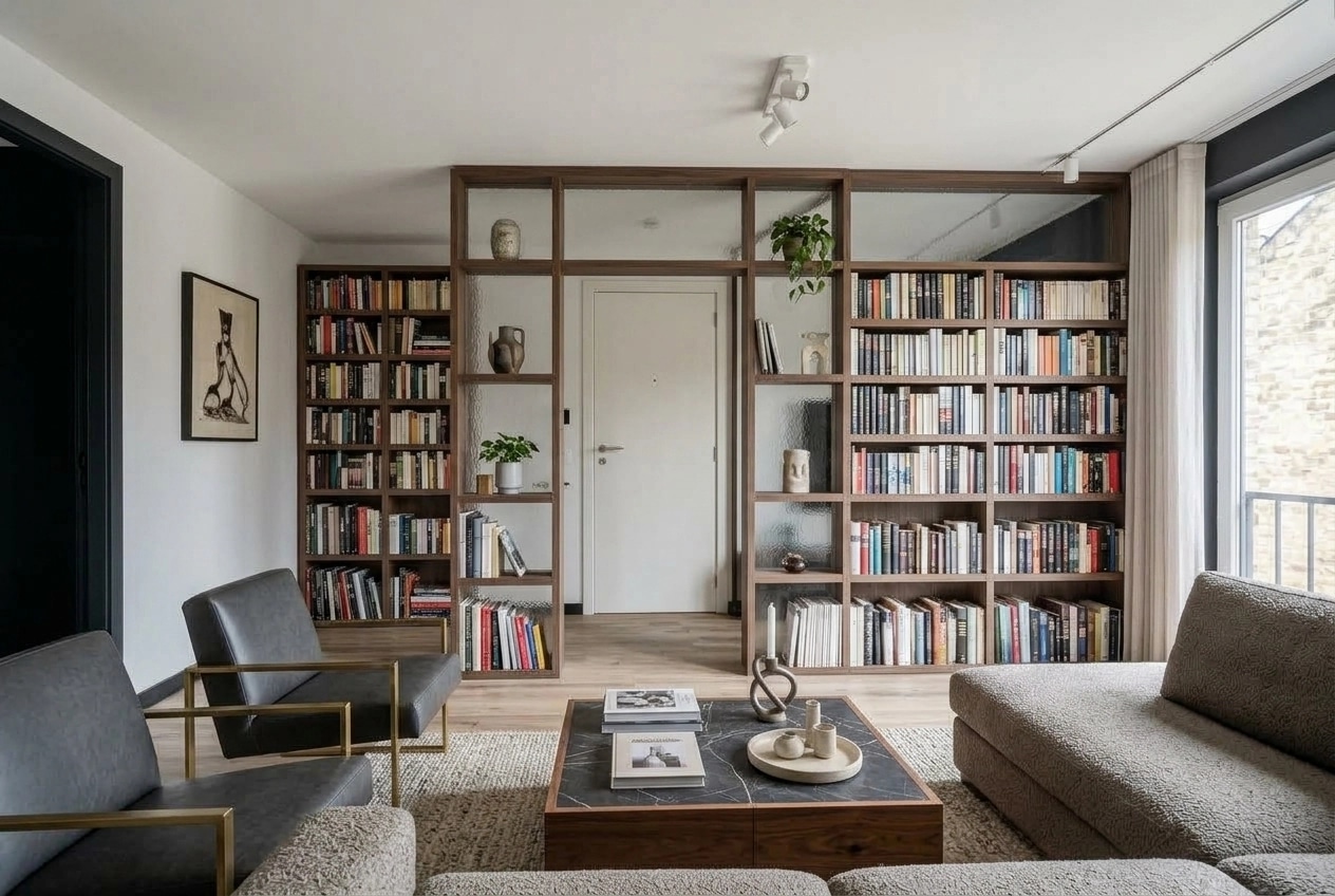Innenraumdesign im Contemporary-Stil — Wohnzimmer von GenRoom AI