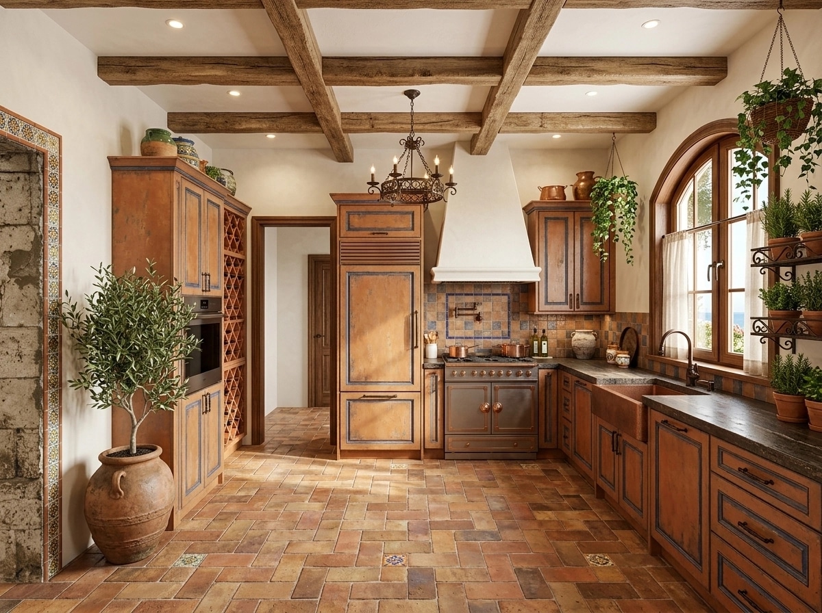 Kitchen interior in Mediterranean style — photo by GenRoom AI