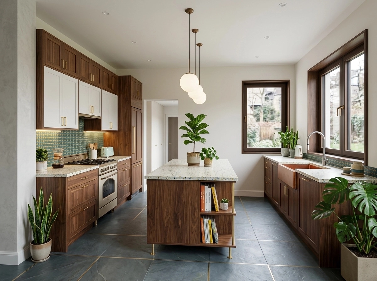 Mid-Century Modern Kitchen design — interior photo by GenRoom AI
