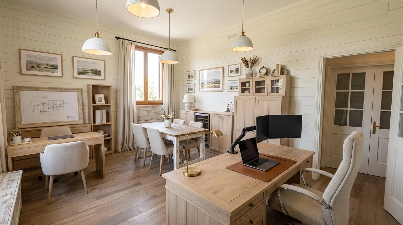 Interior design in Modern Farmhouse style — Office by GenRoom AI