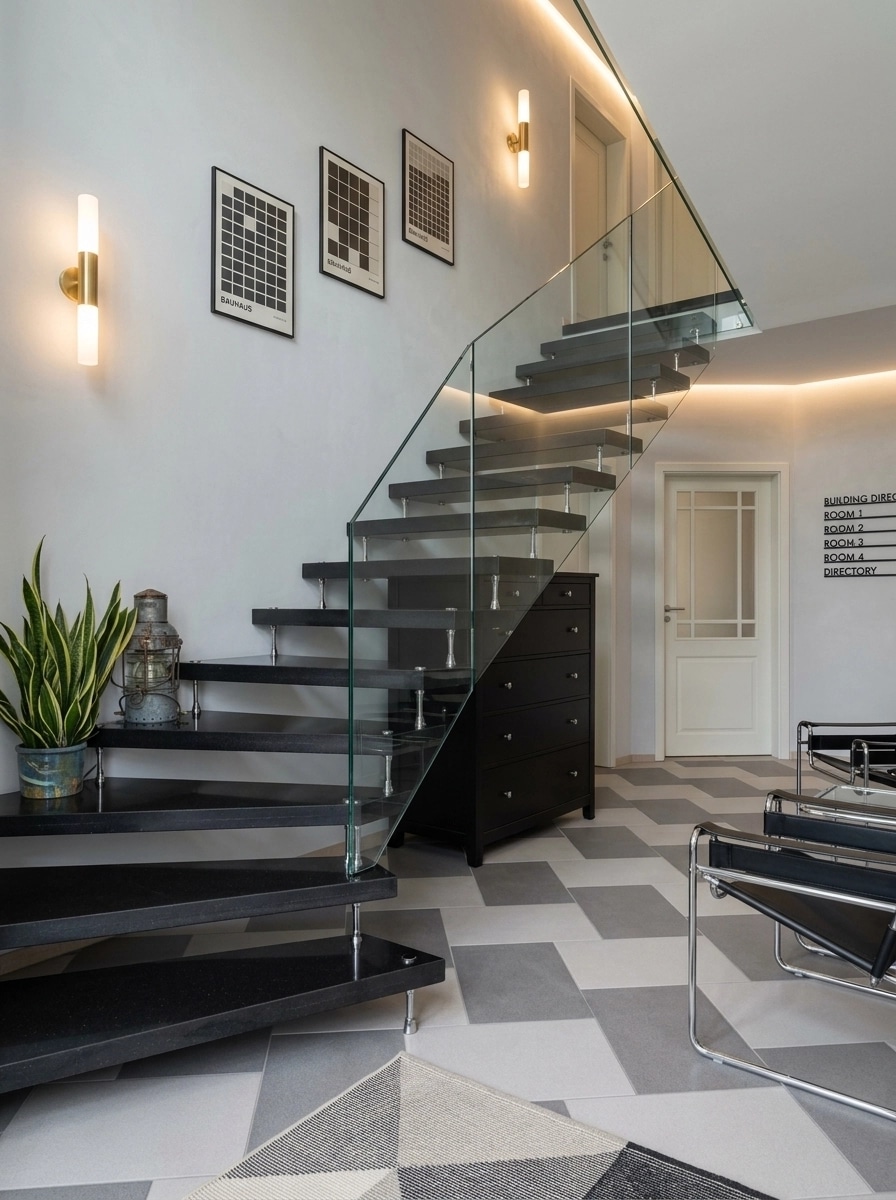 Interior design in Bauhaus style — lobby by GenRoom AI