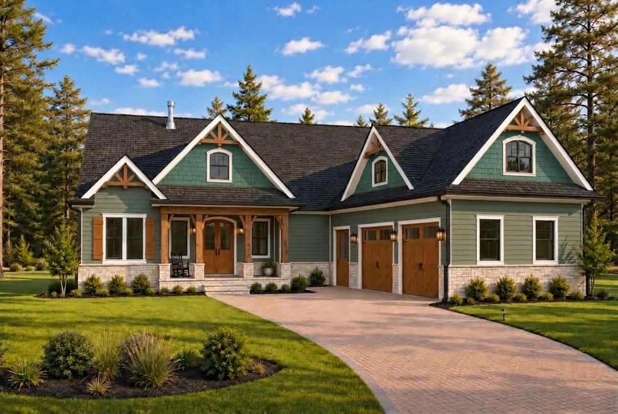 تصميم الواجهة بنمط Barnhouse Facade — الواجهة من GenRoom AI