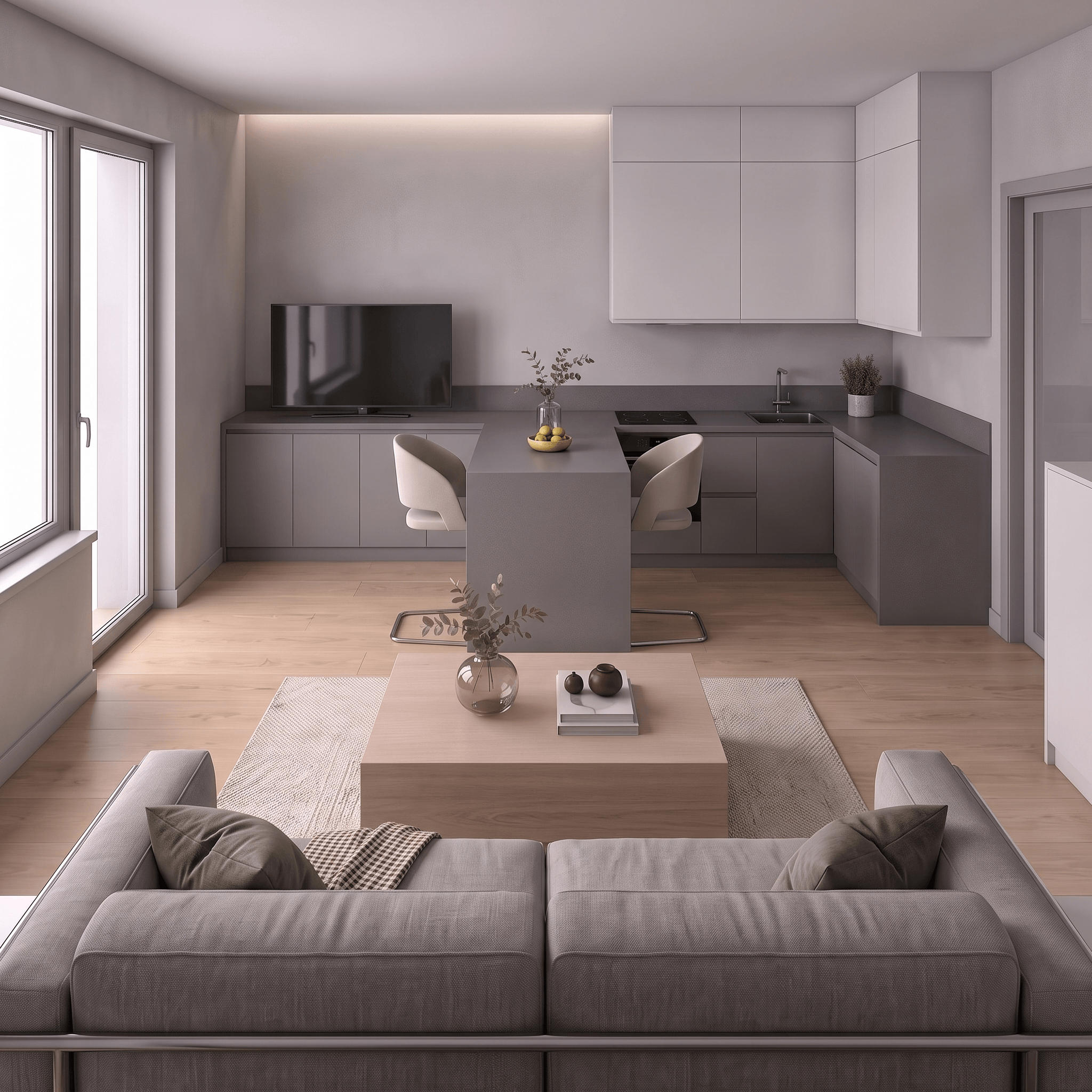 Minimalism Living Room design — interior photo by GenRoom AI