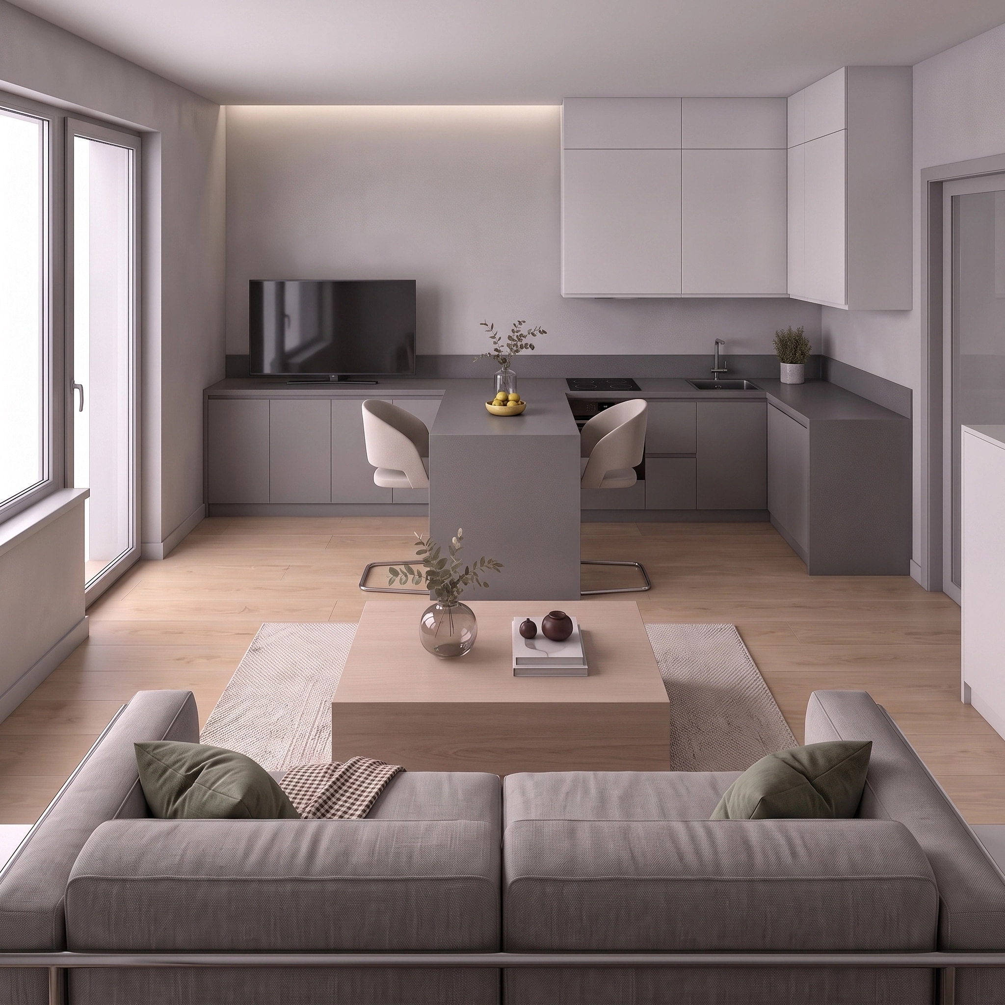 Interior design in Minimalism style — Living Room by GenRoom AI
